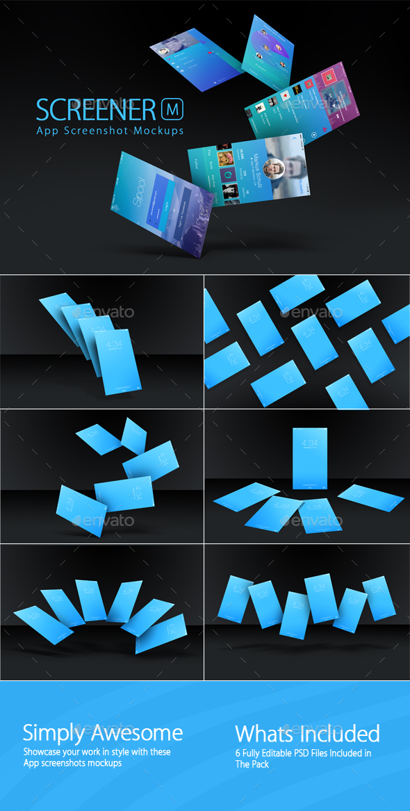 Screener App Screenshot Mockups 1 - Mobile Displays