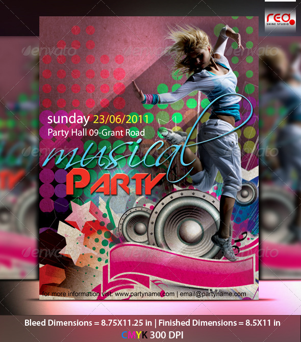 Music Night Party Poster/Flyer Template - Clubs & Parties Events