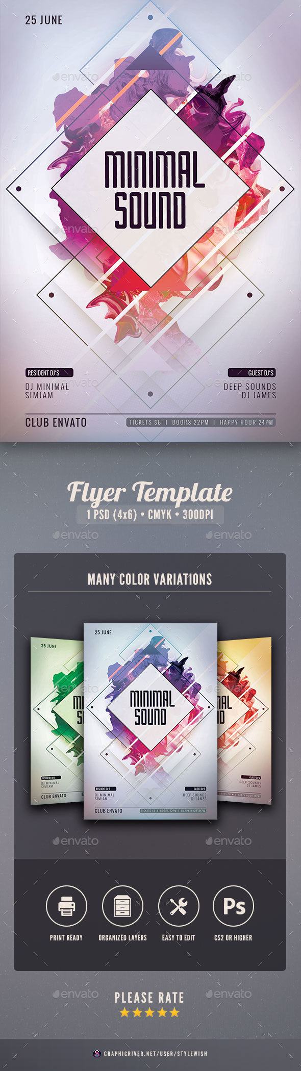 Minimal Sound Flyer - Clubs & Parties Events