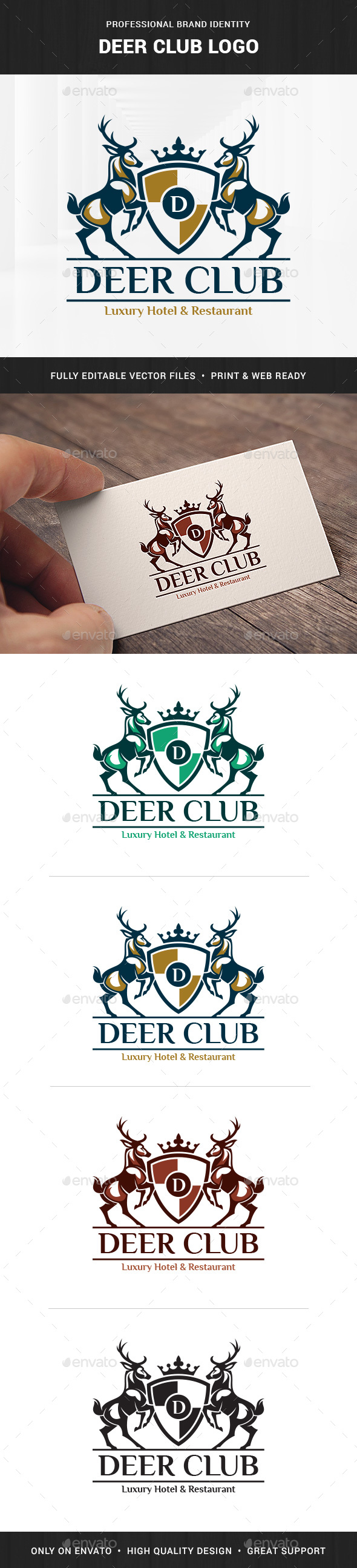 Deer Club Logo Template - Crests Logo Templates