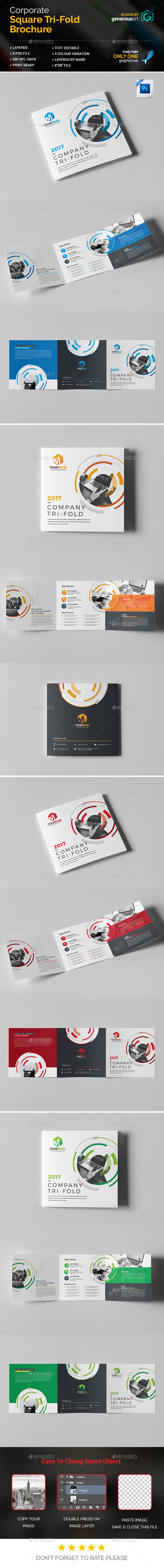 Square Tri-Fold Brochure - Corporate Brochures