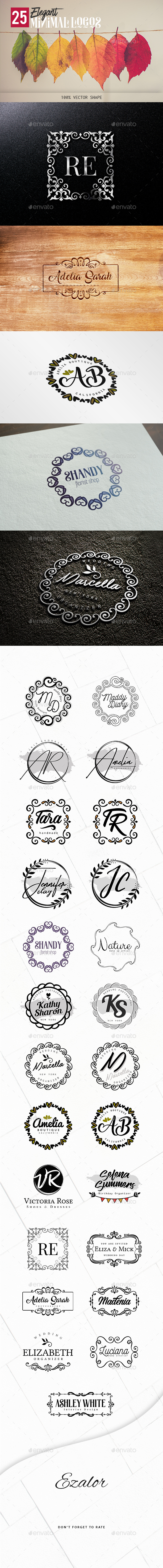 Elegant Minimal Logos - Badges & Stickers Web Elements