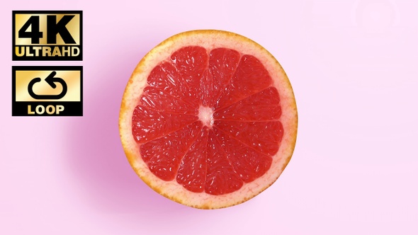 Grapefruit Rotating with Loop Abstract Art with Fruits