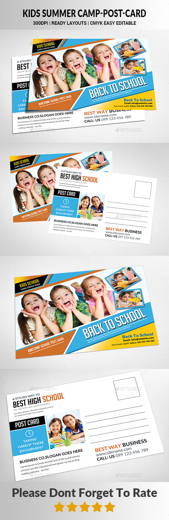Kids Summer Camp Postcard - Cards & Invites Print Templates