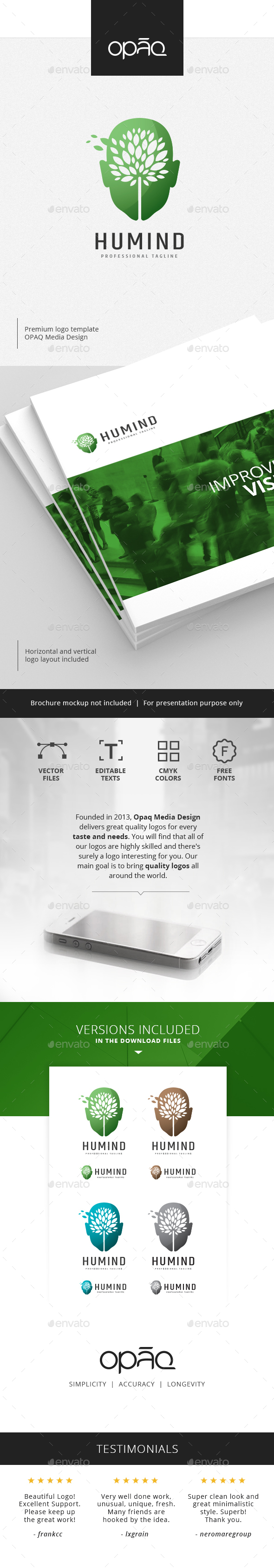 Human Tree Mind Logo - Nature Logo Templates