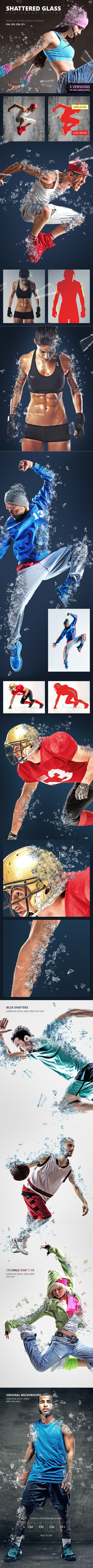 Shattered Glass Photoshop Action - Photo Effects Actions