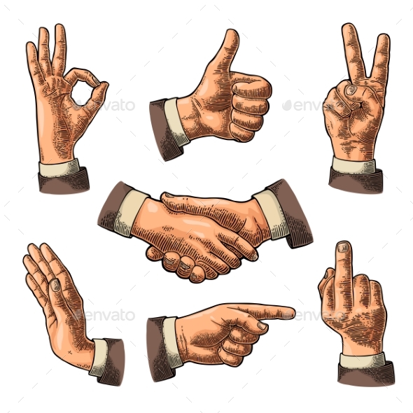 Male Hand Signs - Miscellaneous Vectors