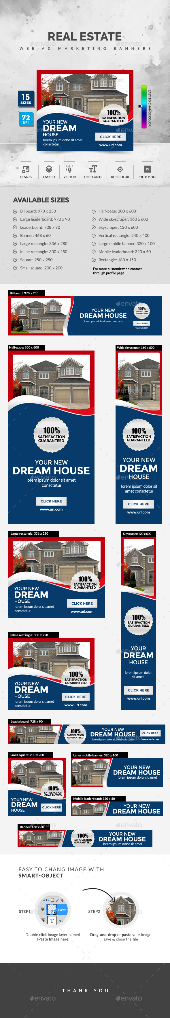 Real Estate Banners - Banners & Ads Web Elements