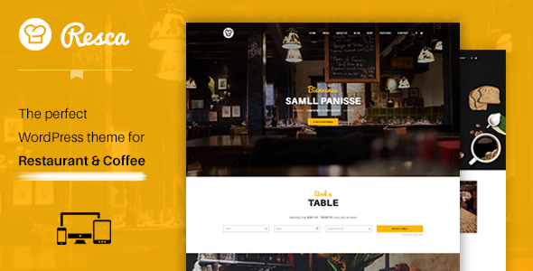 WordPress Restaurant Theme - Resca - Restaurants & Cafes Entertainment
