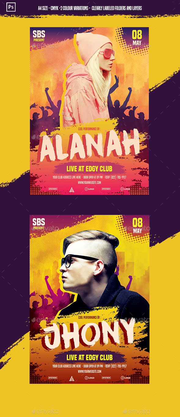 Colourful DJ Flyer Template - Clubs & Parties Events