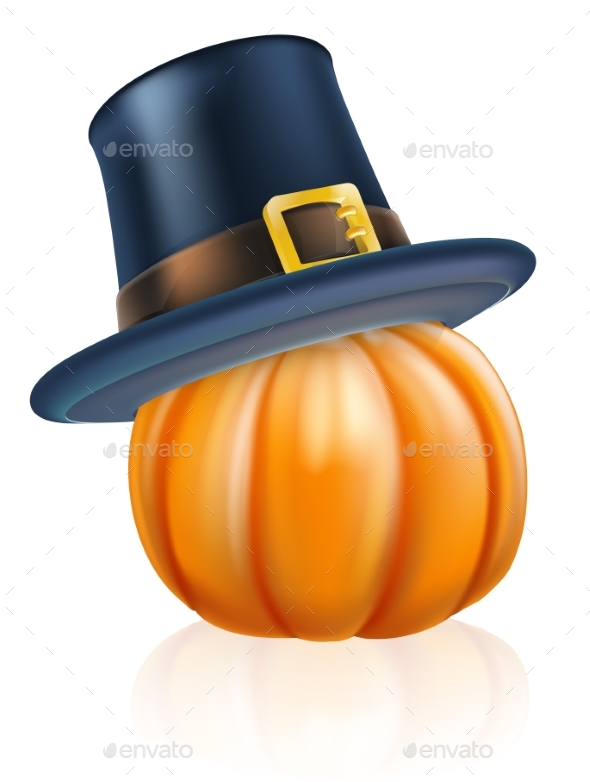 Thanksgiving Pilgrim Hat Pumpkin