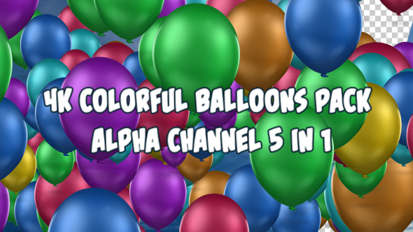 4K Colorful Balloons Pack 5 in 1