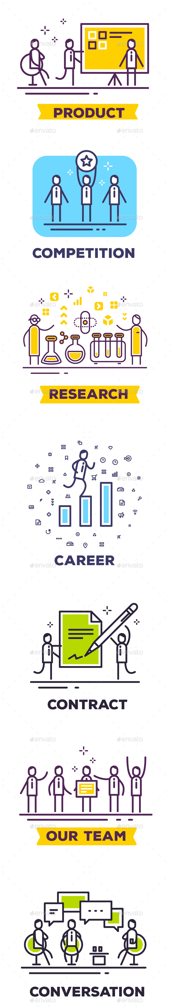 Collection of Illustrations with Business People - People Characters