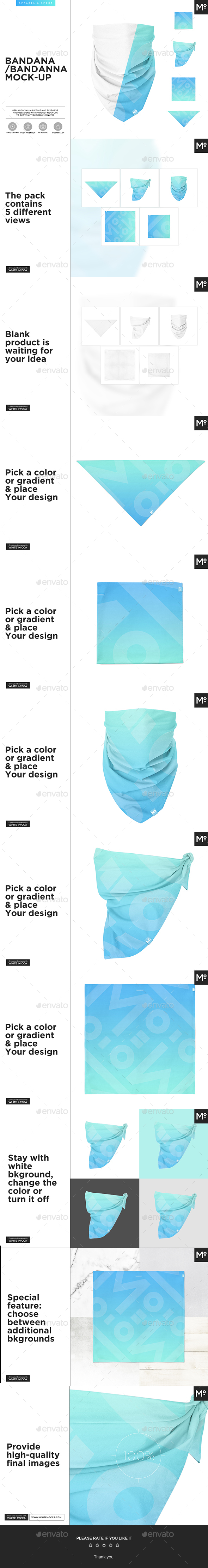 Download The Bandana Mock-up by Mocca2Go | GraphicRiver