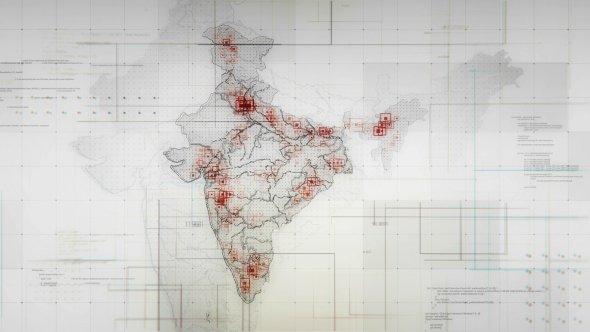 White India Map with Lines Rollback Camera 4K
