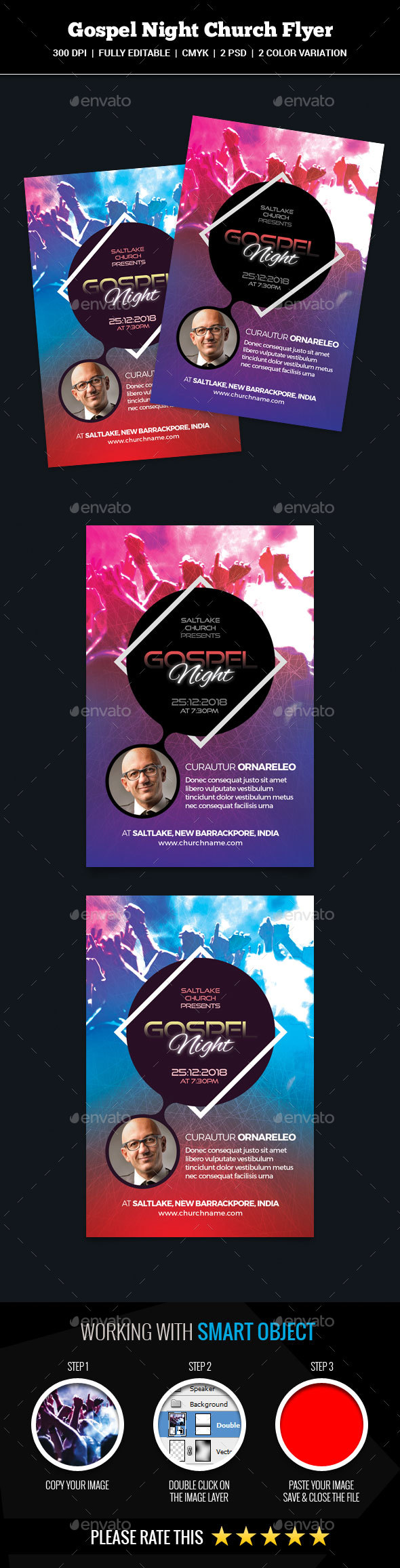 Gospel Night Church Flyer - Church Flyers