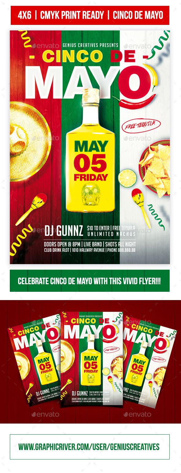 Cinco De Mayo Party Flyer Template - Holidays Events