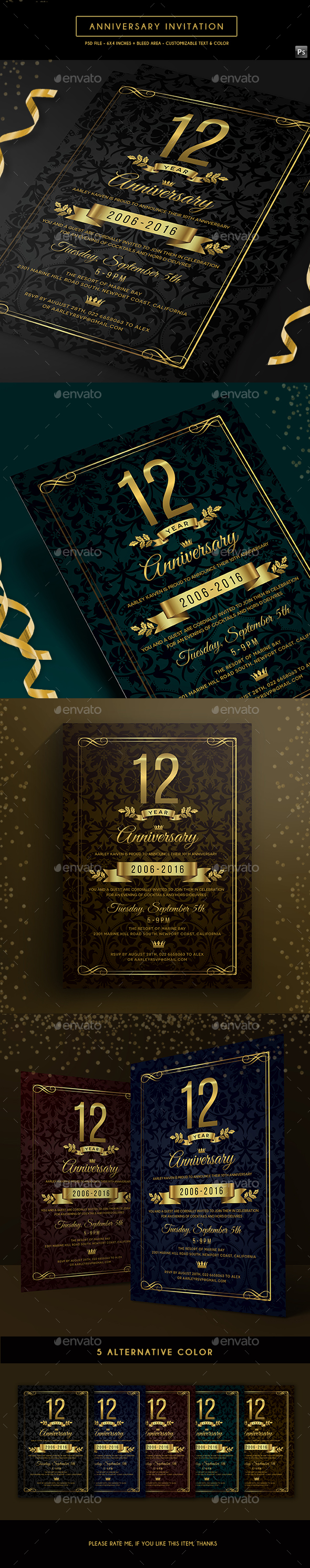 Anniversary Invitation - Anniversary Greeting Cards