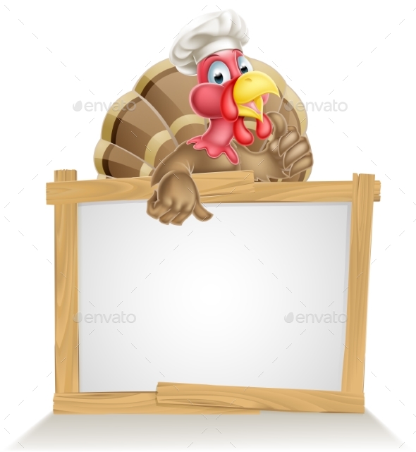 Chef Hat Turkey Sign