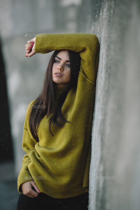 Casual Style Young Woman Posing on Isolated Studio Background. Stock Image  - Image of girl, pose: 34625025