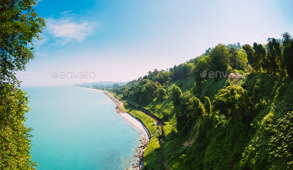 Batumi, Adjara Georgia. Beautiful Summer View From Botanical Gar - Stock Photo - Images