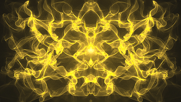 Golden Kaleido Particles Waves Background