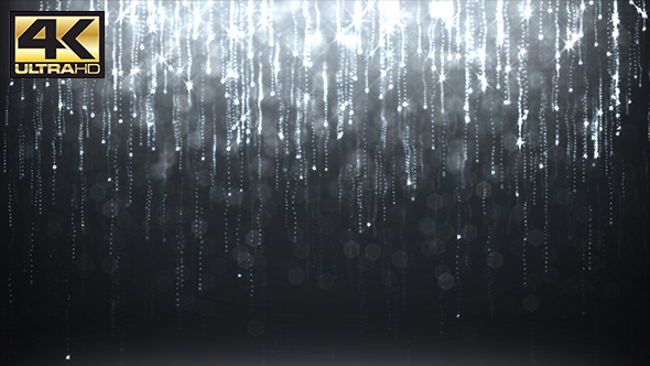 Abstract Silver Particles Glitter Rain Background 4K