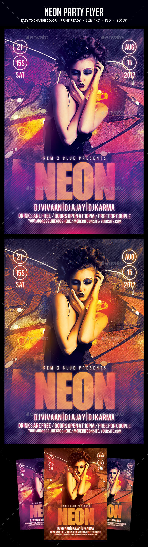 Neon Party Flyer - Clubs & Parties Events