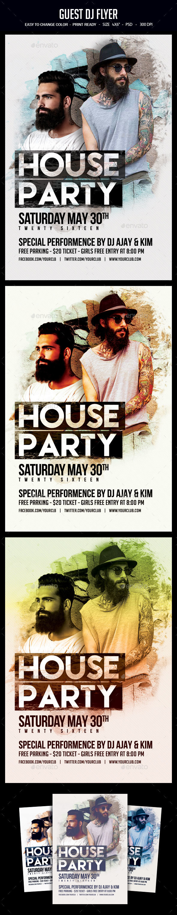 Guest Dj Flyer - Clubs & Parties Events