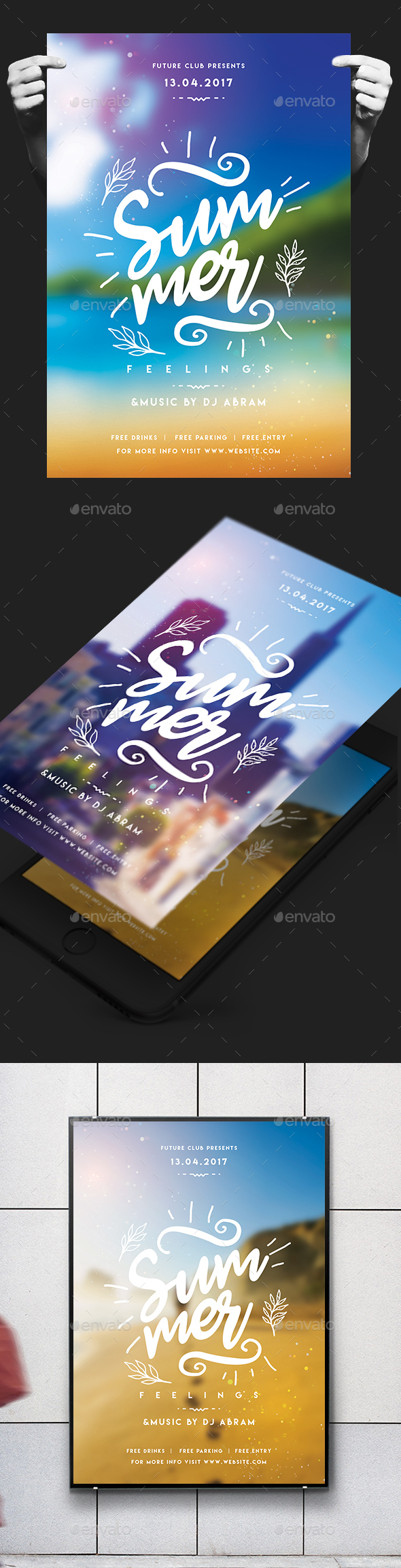 Summer Feelings Party Flyer - Clubs & Parties Events