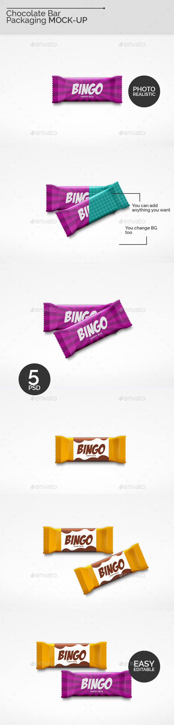 Chocolate Bar Packaging Mock-Ups