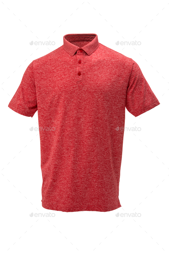 Golf red and white tee shirt on white background