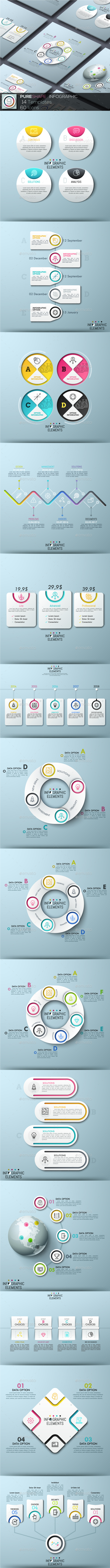 Pure Shape Infographic. Set 9 - Infographics