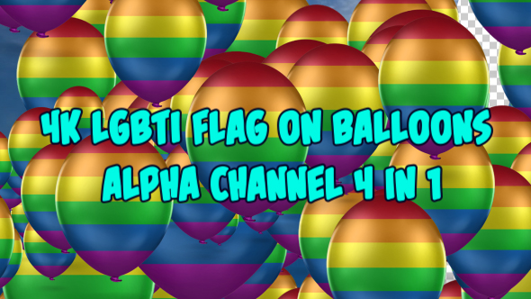 4K LGBT Flag On Balloons 4 in 1