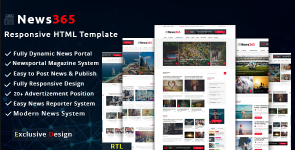 Excellent News365 -  Multipurpose Newspaper and Blog HTML Template