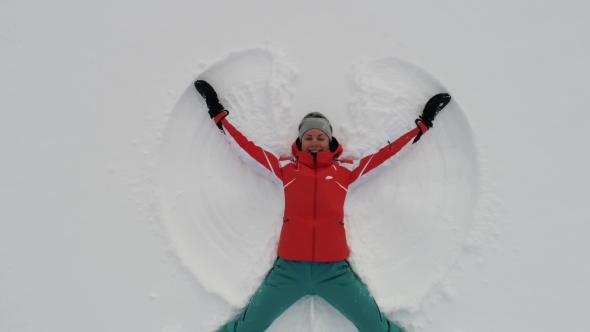 Top View of Snow Angel