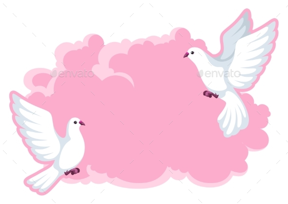Background with White Doves - Animals Characters