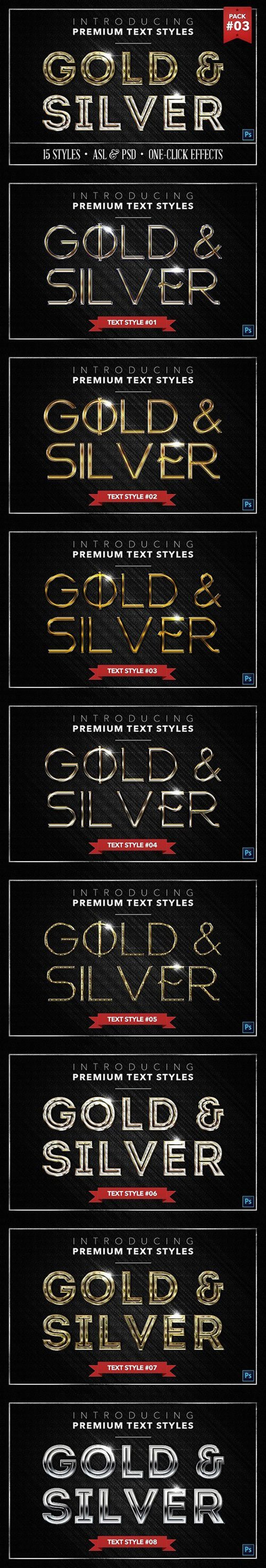 Gold & Silver - Text Styles - Text Effects Actions