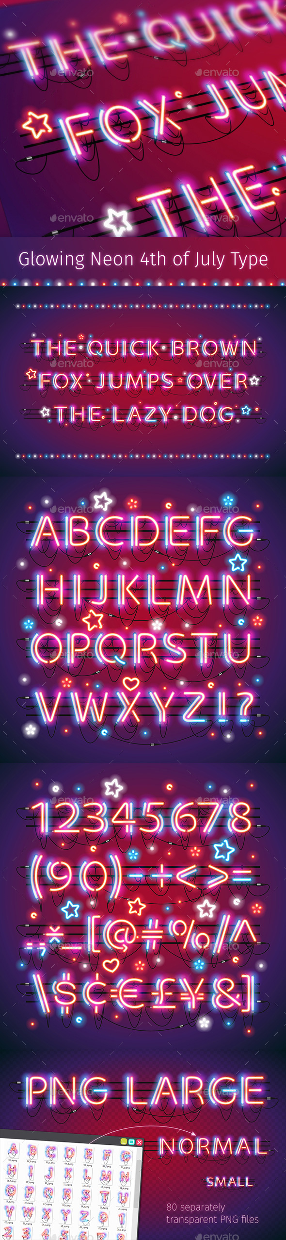 Glowing Neon Red Blue Type - Decorative Symbols Decorative