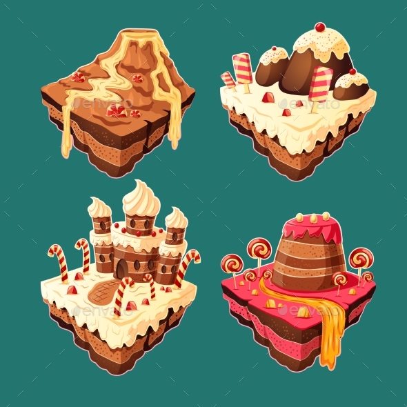 Vector Isometric Sweet Islands - Miscellaneous Vectors