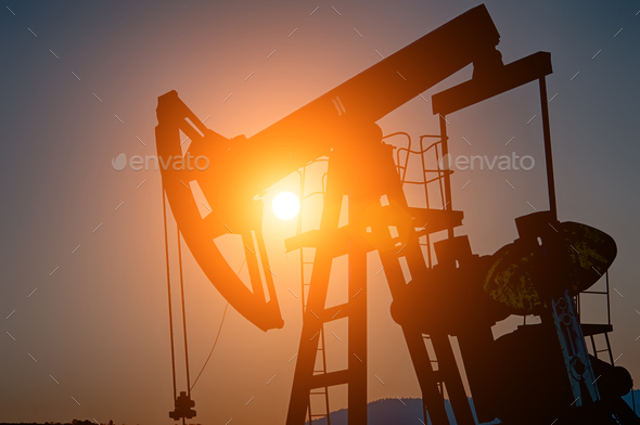 oil pump on sunset Stock Photo by perutskyy | PhotoDune