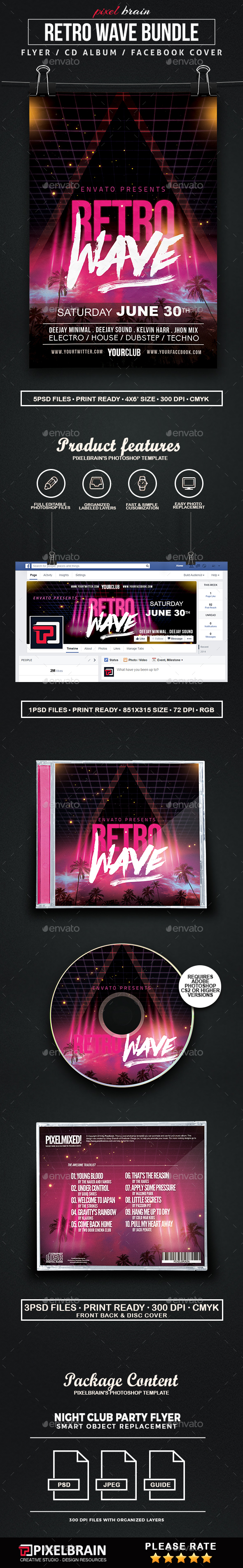 Retro Wave Bundle - Print Templates