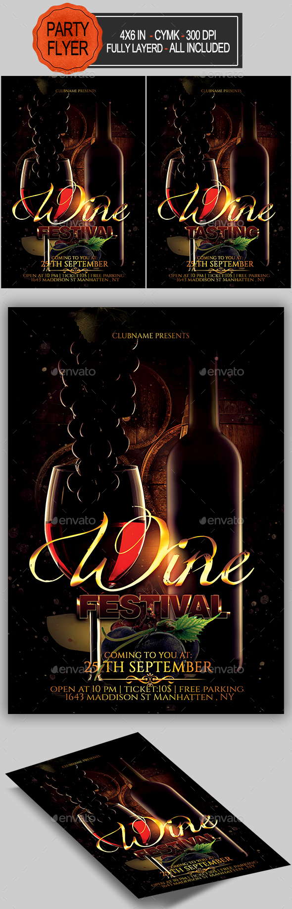 Wine Flyer - Clubs & Parties Events