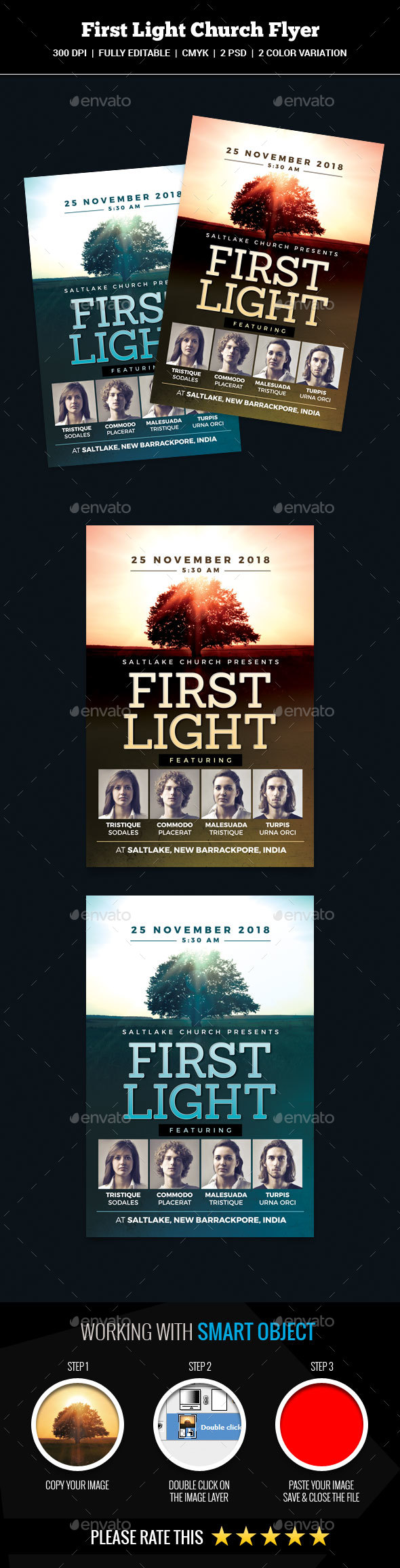 First Light Church Flyer - Church Flyers