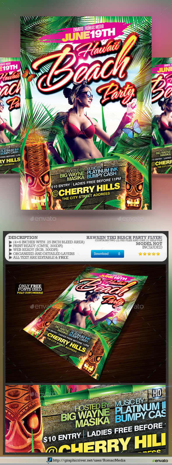 Hawaiian Tiki Beach Party - Clubs & Parties Events