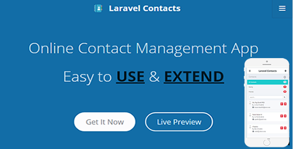 Laravel Contact – Online Contact Management App - CodeCanyon Item for Sale