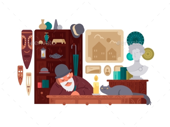 Seller Antique Shop - Miscellaneous Vectors