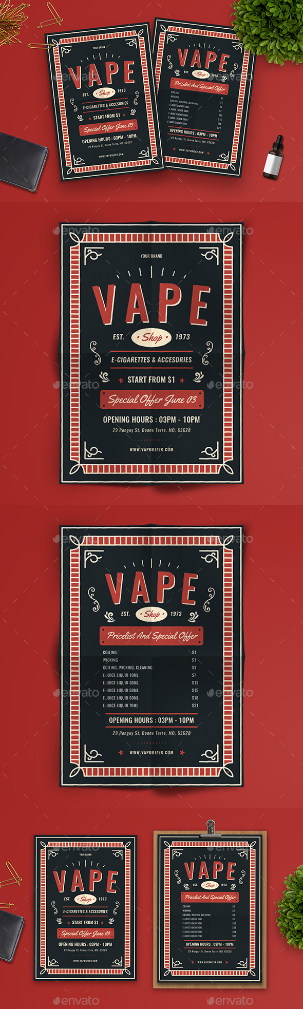 Vape Shop Flyer Menu