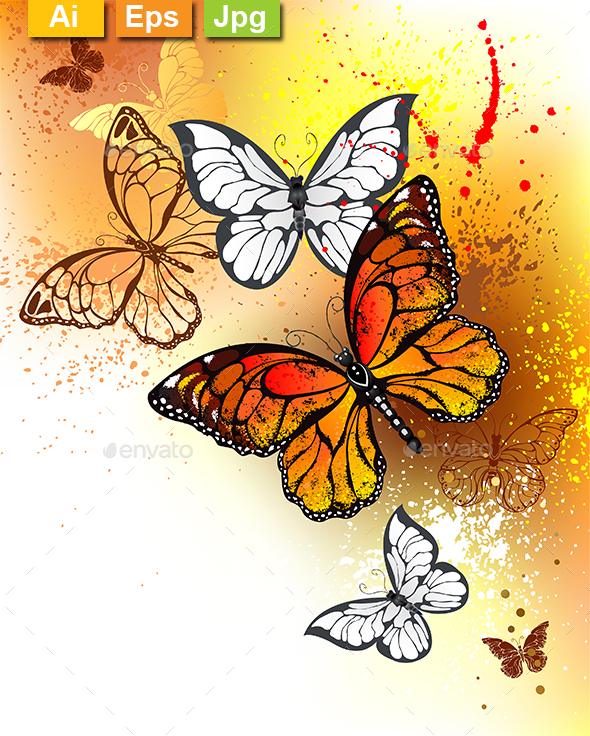 Summer Butterflies Monarchs - Animals Characters