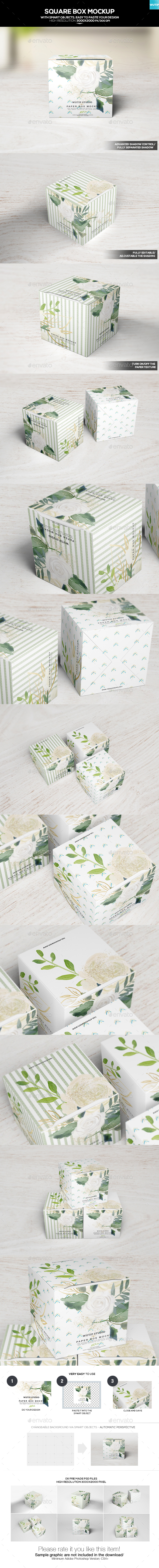 Square Box Mockup - Miscellaneous Packaging
